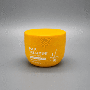Custom printed yellow cosmetic sample jar