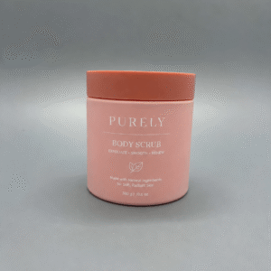 Straight-sided cosmetic sample jar with custom printing