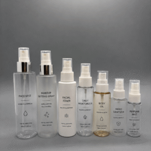 Custom printed cylindrical pump bottles in multiple sizes