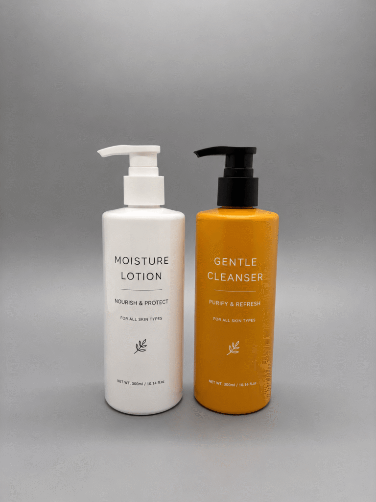 Custom printed lotion pump bottles for personal care packaging