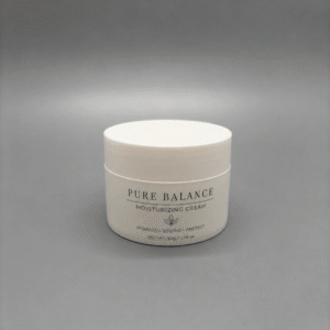 Minimalist round cosmetic jar with custom logo printing